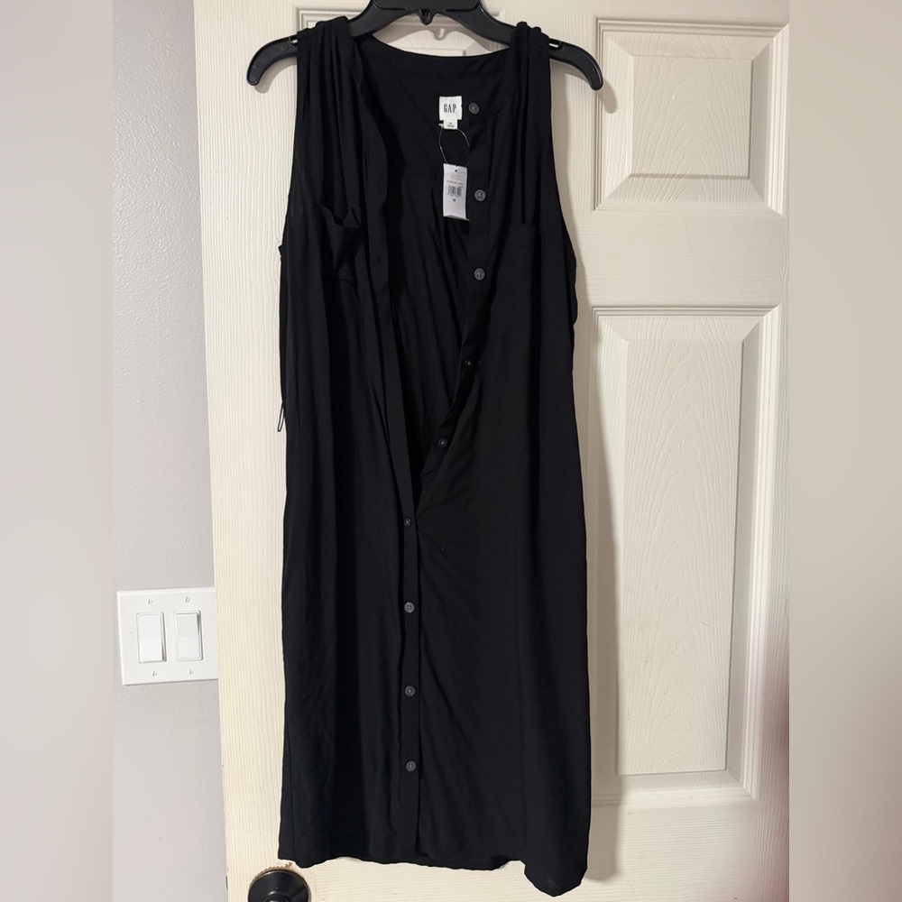 GAP Black Button-Front Dress NWT - image 1